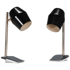 Set di lampade da tavolo regolabili in metallo nero di Oscar Torlasco per Lumi, Italia
