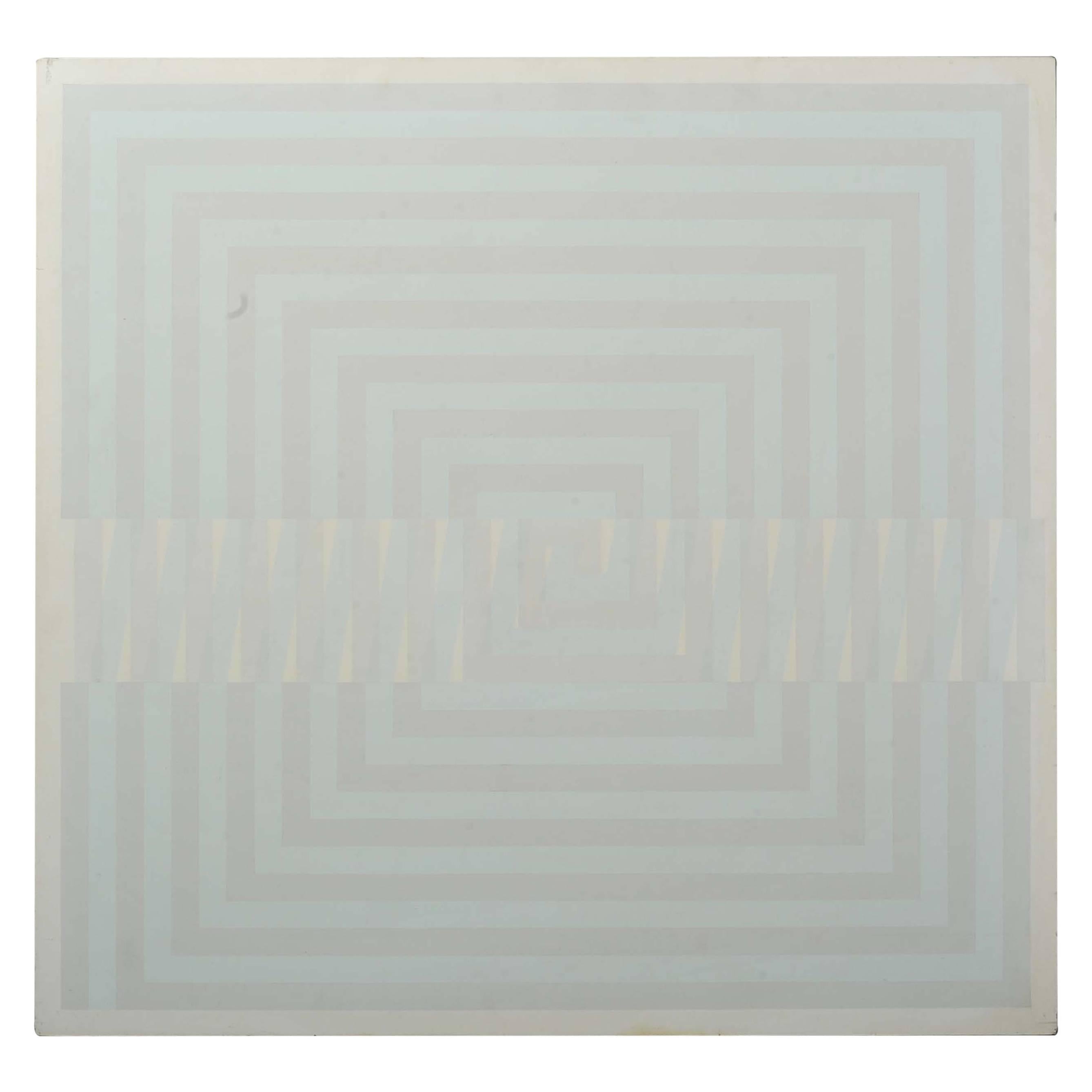1980's Minimalist Painting in Pastel Tones and White by Majo Joostens