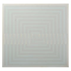 1980's Minimalist Painting in Pastel Tones and White by Majo Joostens