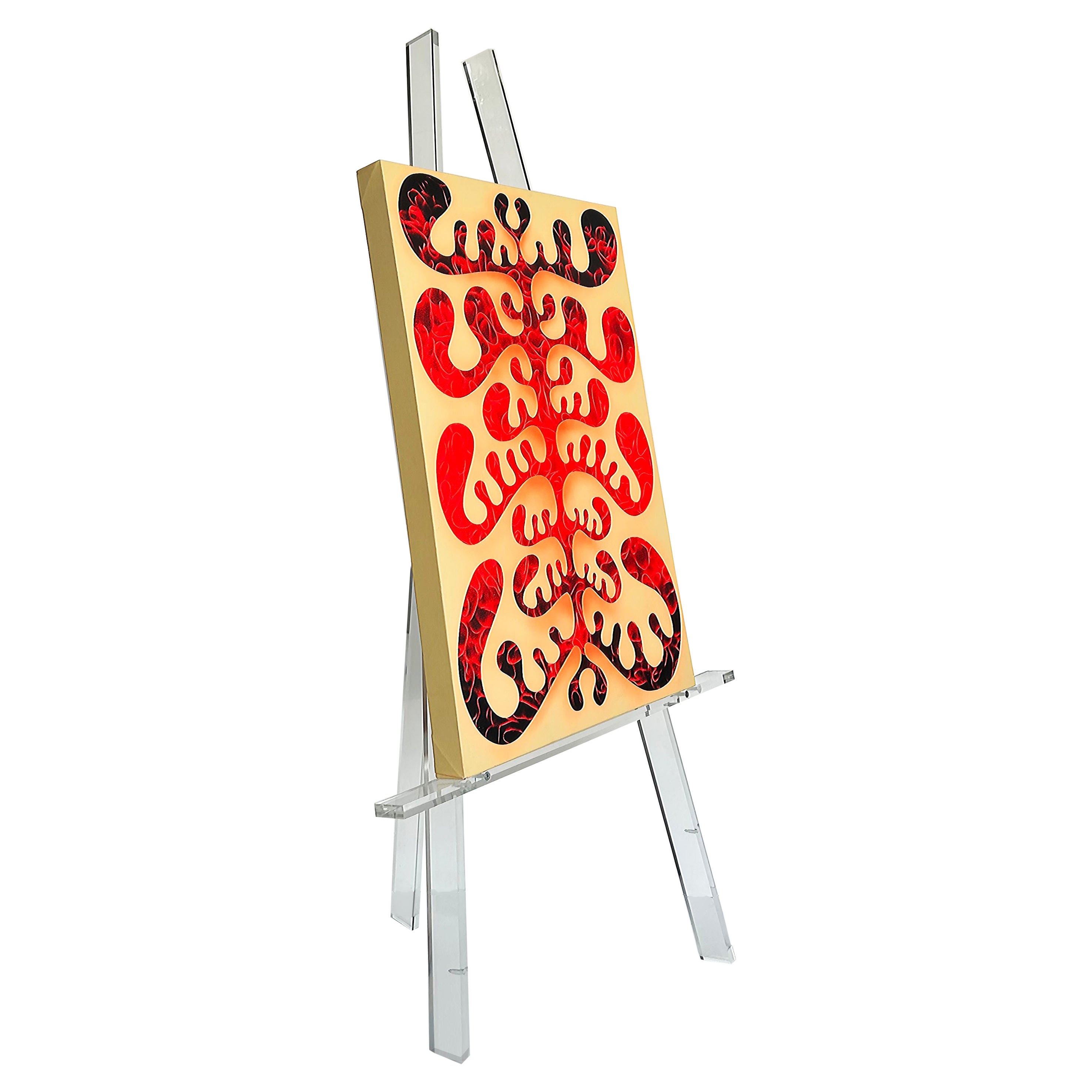 Iconic Design Gallery Custom Made Folding Lucite Easel in the Mid-Century Style For Sale