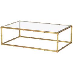 Faux Bamboo Brass Coffee Table 2