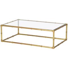 Faux Bamboo Brass Coffee Table