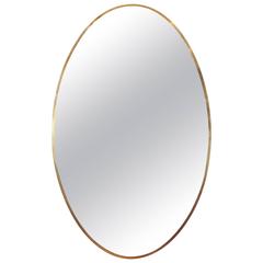 Oval Framed Brass Italian Mirror