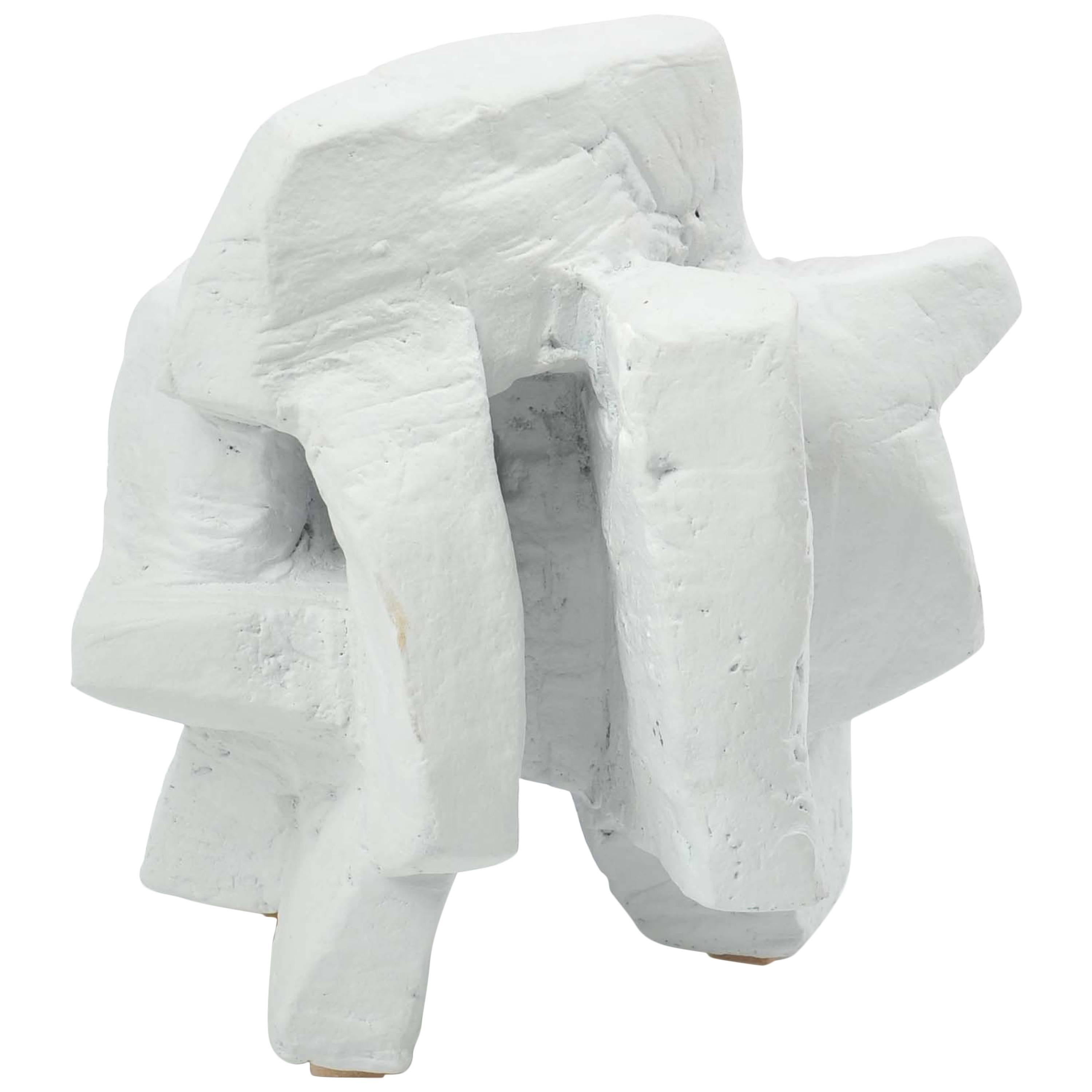 Abstrakte Skulptur aus weißem Chalk von Bryan Blow 3