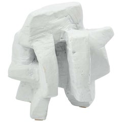 Vintage Chalk White Abstract Sculpture by Bryan Blow 3