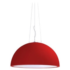 Lampada a sospensione Cupole 80 rosso fuoco di Giò Colonna Romano