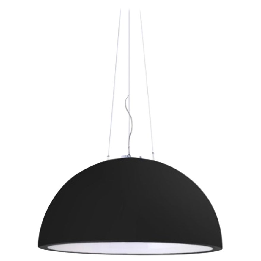 Jet Black Cupole 80 Hanging Lamp by Giò Colonna Romano