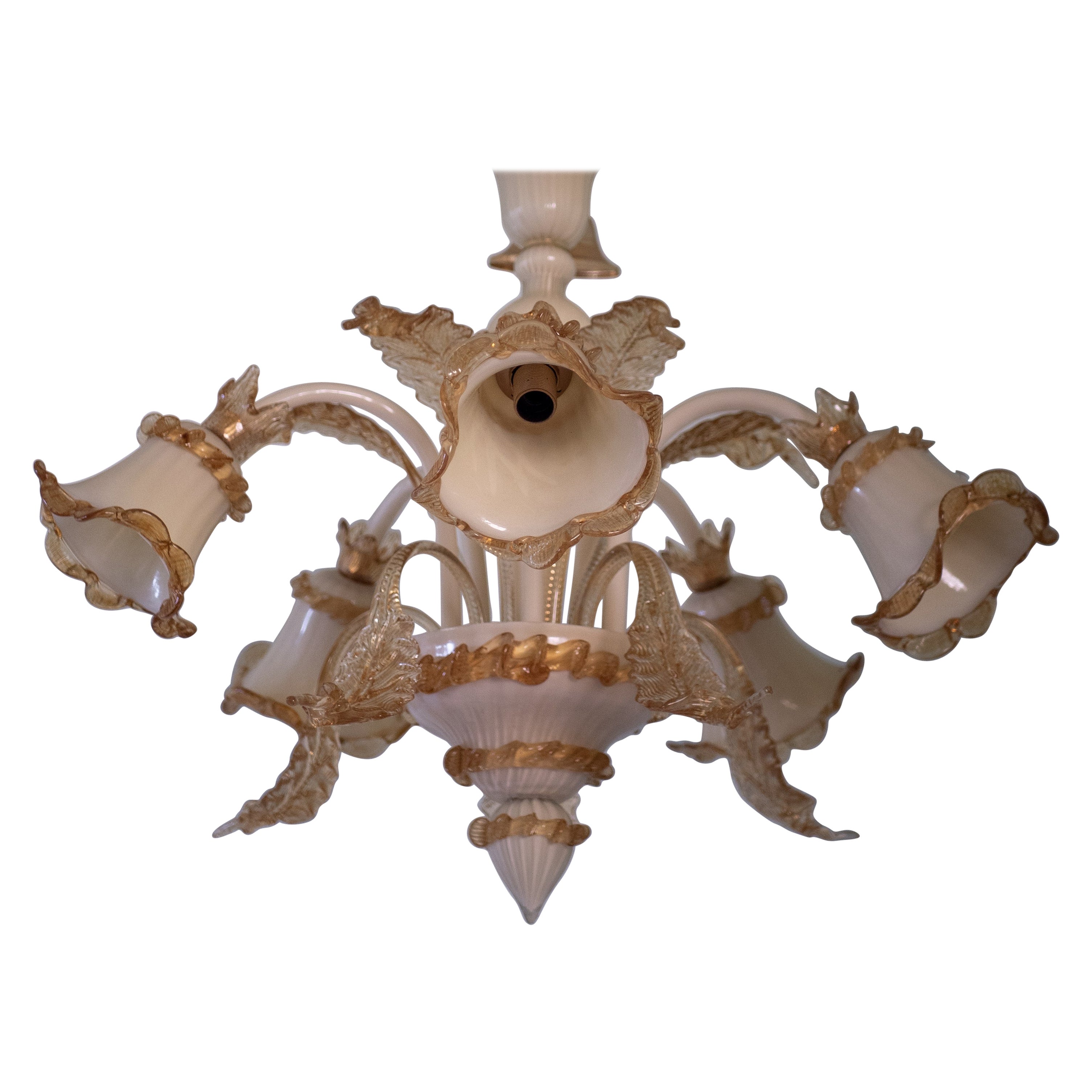 1990s Murano glass chandelier handcrafted by Italian artisans