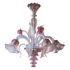 1990s Murano glass chandelier handcrafted by Italian artisans