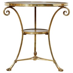 Antique Fine Late Nineteenth Century Brass and Marble Gueridon