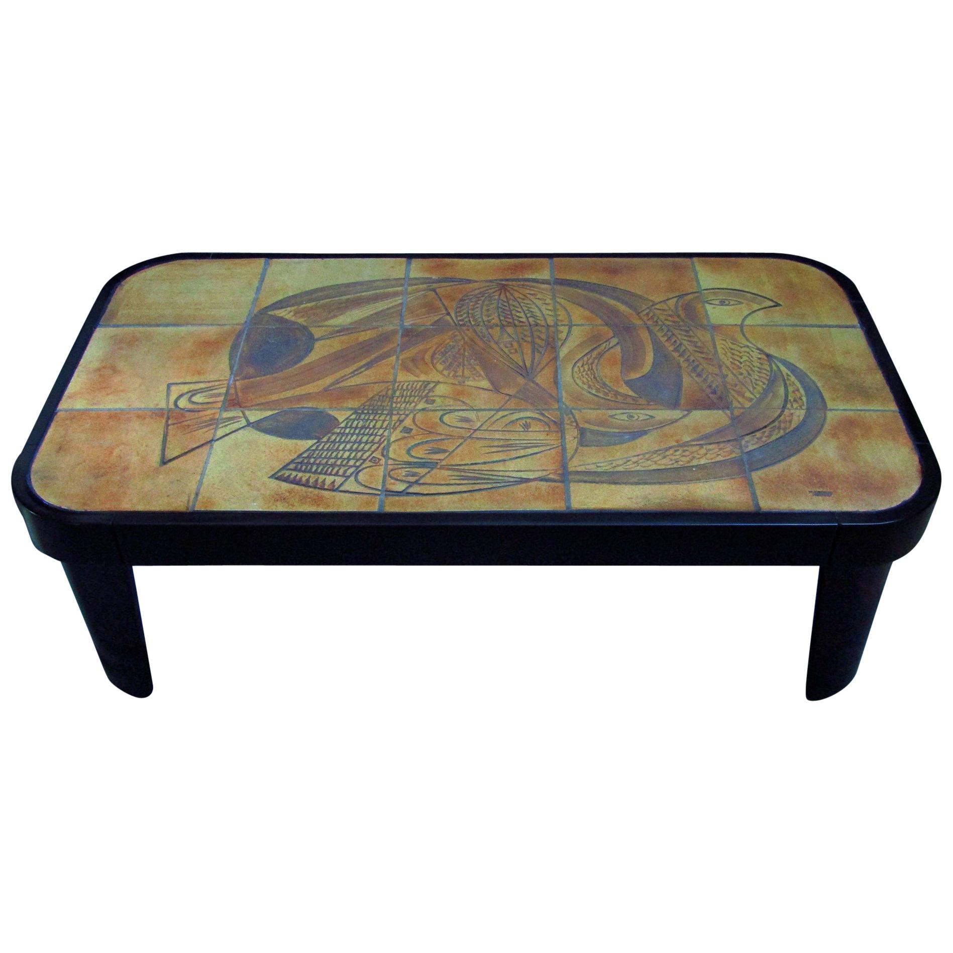 Midcentury Vallauris Tiles Cubist Coffee Table