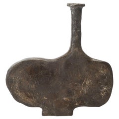 Organic Shape, Plain Dark Brown Contemporary Ceramic Vase by Willem Van Hooff
