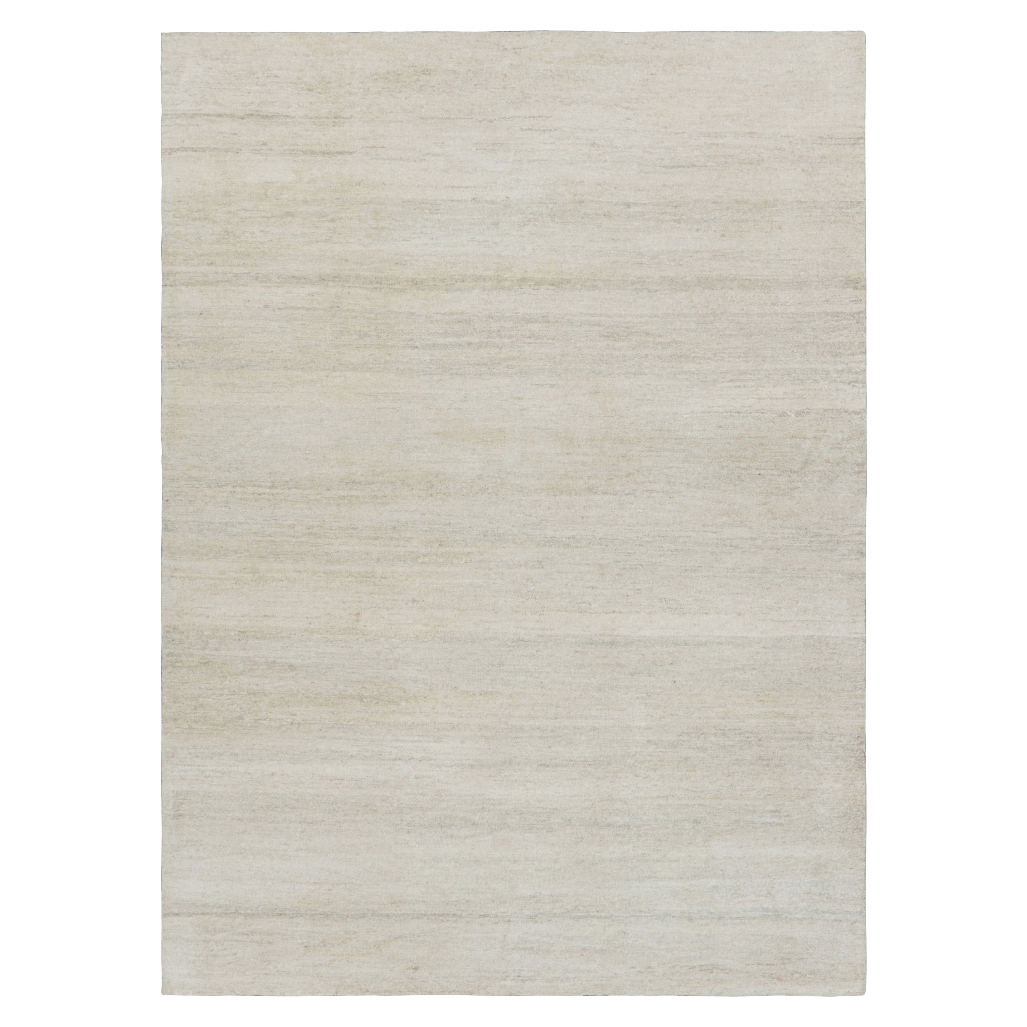 Rug & Kilim's Contemporary Strukturteppich in Creme und Beige mit Streifendekor