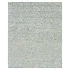 Rug & Kilim’s Contemporary Textural Solid Rug in Blue and Cream with Striae