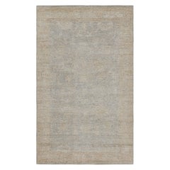 Rug & Kilim’s Oushak Style Rug in Beige-Brown and Gray with Floral Patterns