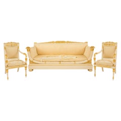 Empire Period Gilt and Painted Wood Three-Piece Salon Suite