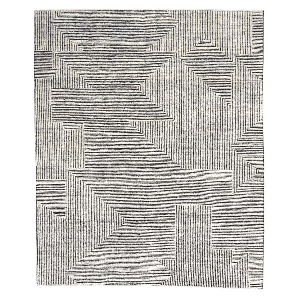 Linear Geometric Themed Tulu For Sale at 1stDibs