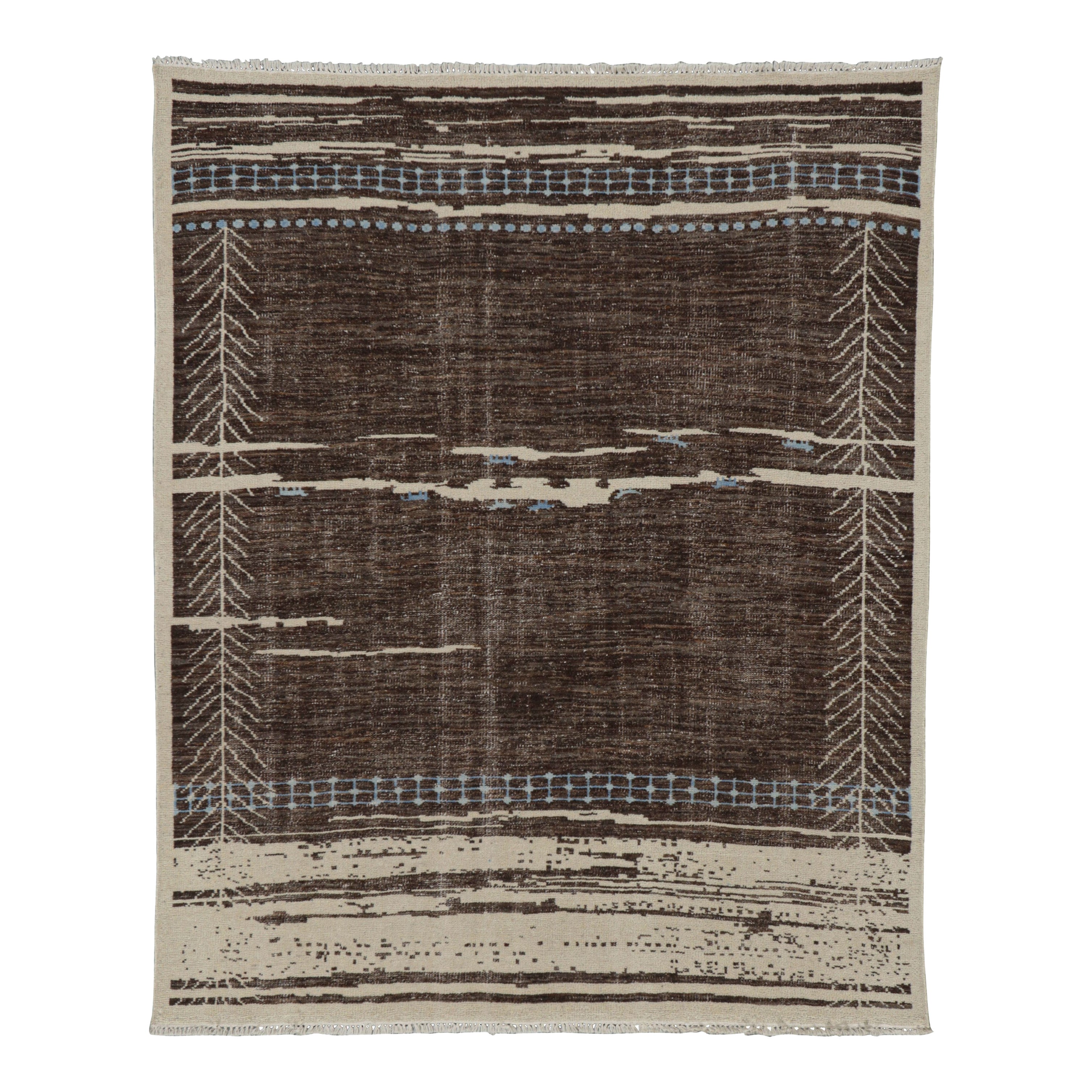 Alfombra tribal contemporánea Rug & Kilim en beige-marrón con motivos geométricos
