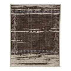 Alfombra tribal contemporánea Rug & Kilim en beige-marrón con motivos geométricos
