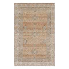 Rug & Kilim's Transitional Rug in Orange und Grau mit geometrischen Mustern