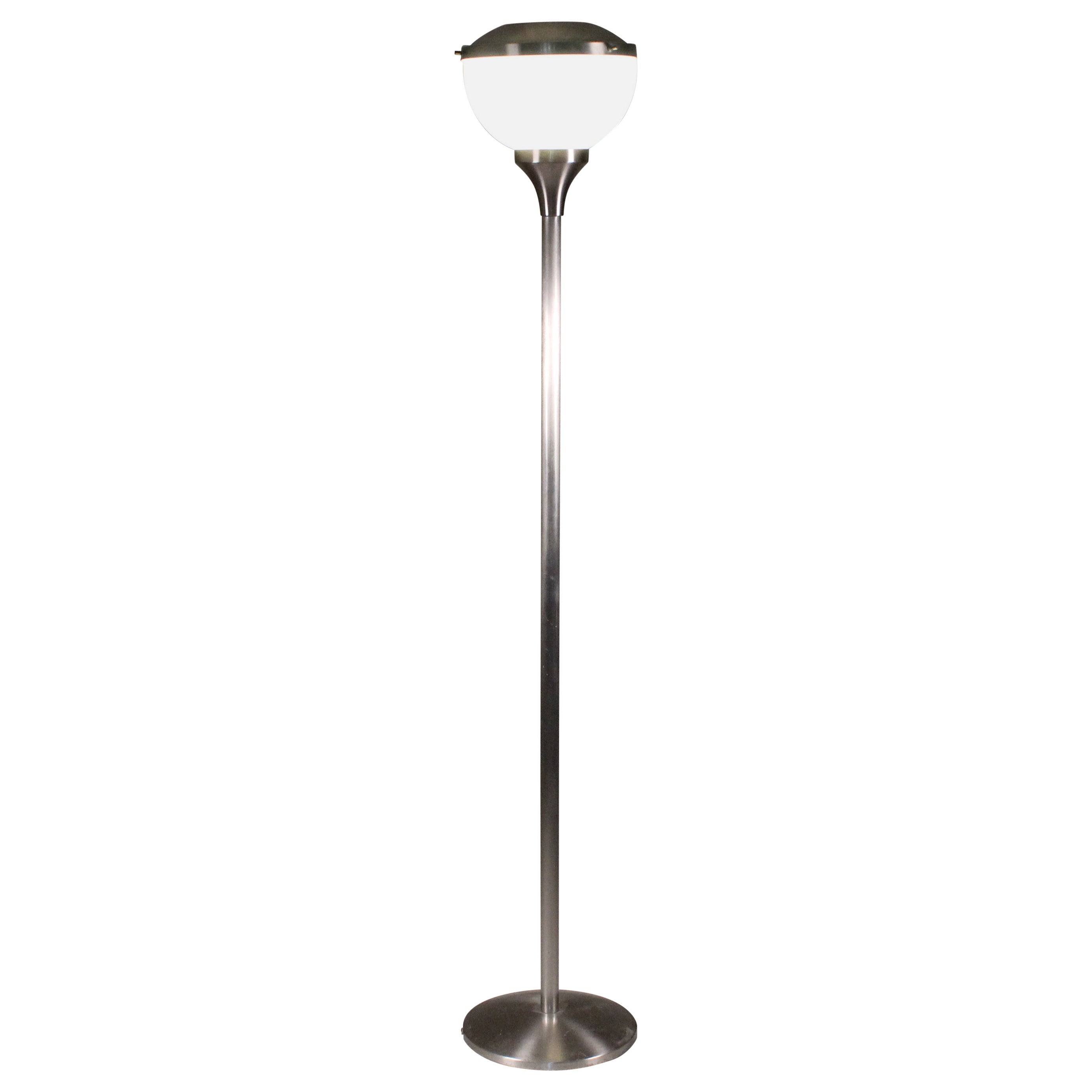 Steel and glass floor lamp
