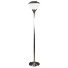 Vintage Steel and glass floor lamp