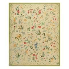 Oversized Antique Portuguese Needlepoint Rug with Floral Patterns  Rug & Kilim