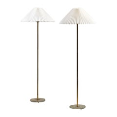 Pair of Mid-Century Modern Swedish Brass & Glass Floor Lamps, 1960s