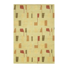 Rug & Kilim’s Scandinavian Style Rug in Cream with Colorful Geometric Patterns
