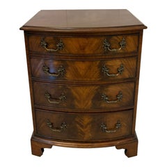 Antique Edwardian Quality Figured Mahogany Bow Fronted Chest of Four Drawers