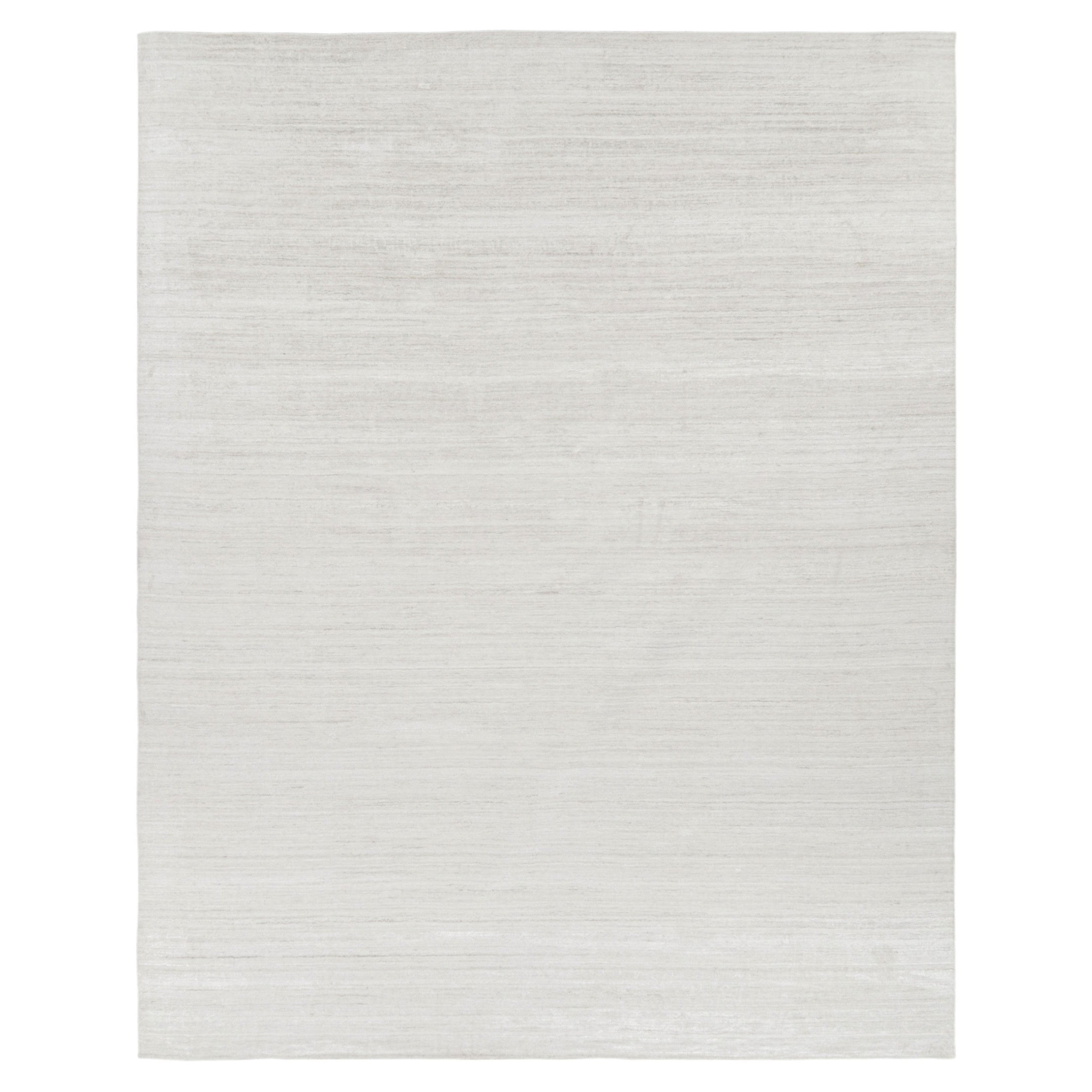 Rug & Kilim’s Oversized Textural Rug In Solid White, Beige and Cream Striae