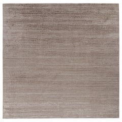 Rug & Kilim’s Oversized Textural Square Rug In Solid Beige-Brown Striae