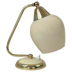 Brass, Opaline & Bakelite Table Lamp, Germany 1950s