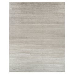 Rug & Kilim’s Oversized Textural Rug In Solid Beige and Taupe Tones Striae