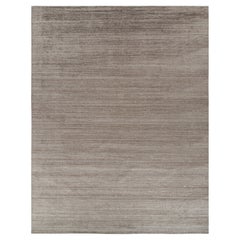 Rug & Kilim’s Oversized Textural Rug In Solid Beige-Brown Tones and Striae