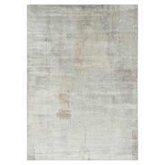 Rug & Kilim’s Oversized Contemporary Rug In Silver-Gray with Abstract Patterns