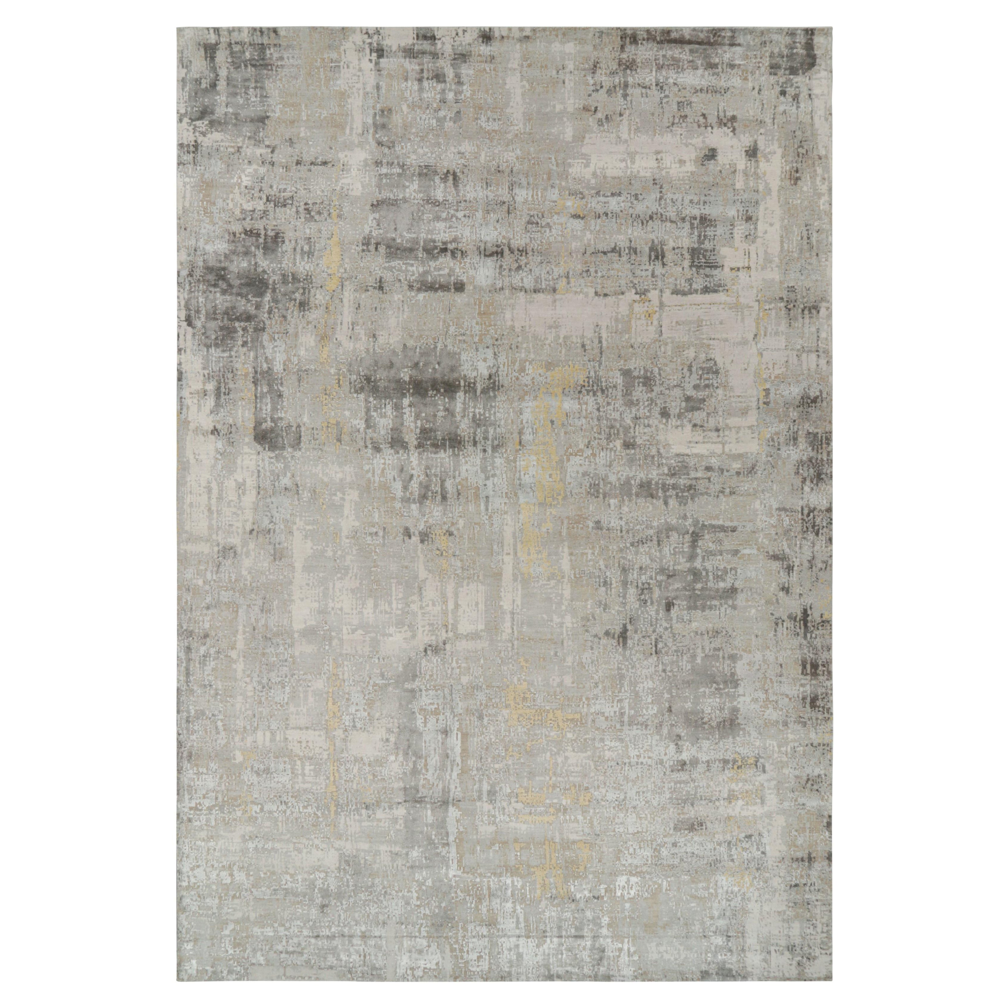 Rug & Kilim: Tappeto astratto oversize con motivi grigio-argento e beige-marrone