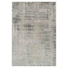 Alfombra Abstracta Sobredimensionada de Rug & Kilim con Motivos Plateado-Gris y Beige-Marrón