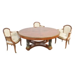 Louis XV oval inlaid center table