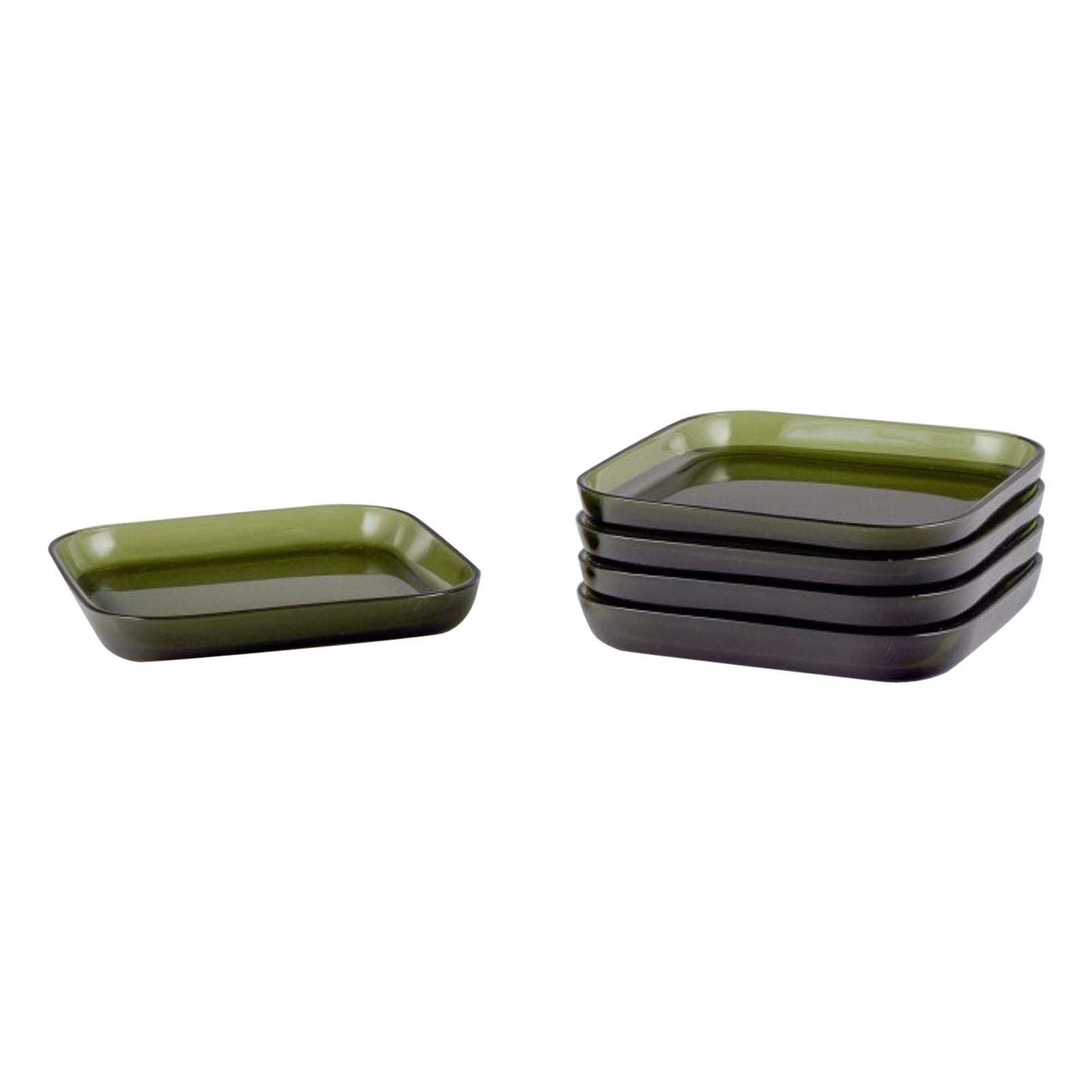 Josef Frank para Svenskt Tenn / Reijmyre, Suecia. Juego de cinco platos en vidrio artístico