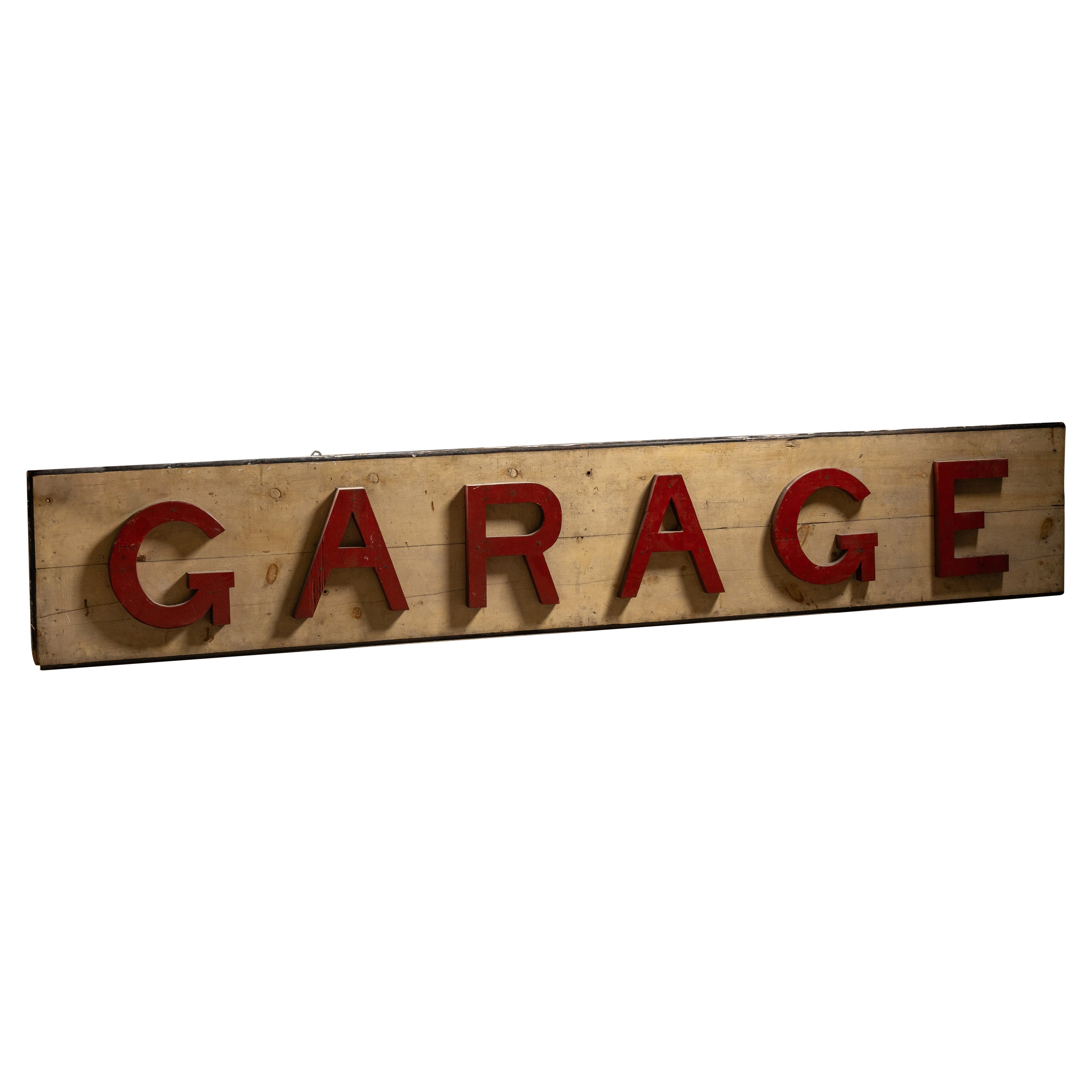 Letrero de garaje antiguo masivo