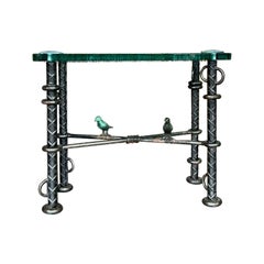 Vintage Boho Ilana Goor Rebar Birds Side Table