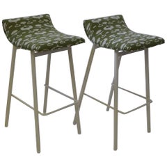 Pair of 1950s MCM Curved Seat Bar Stools