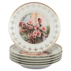 Bing & Grøndahl. Six porcelain plates with motifs from Carl Larssons paintings.