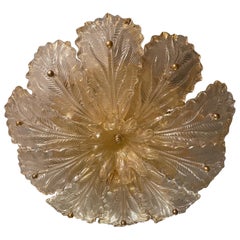 Empotrable Barovier & Toso Cristal dorado de Murano, Italia, 1980