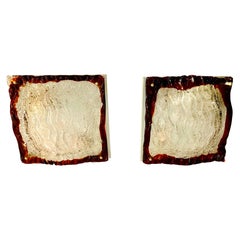 Flush Mount de Mazzega Bicolore Pareja de cristal de Murano, Italia, 1970