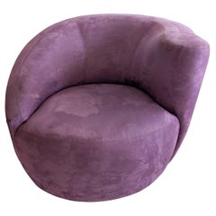 Asymmetrische Vintage-Drehsessel aus lavendelfarbenem Lavendel, postmodern, 1980er Jahre, 2 verfügbar