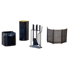 20e siècle, Afra & Tobia Scarpa Ensemble d'accessoires de cheminée