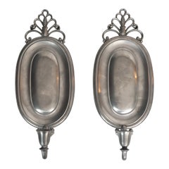 Pewter Candle Sconces by Just Andersen, 1920s, Denmark
