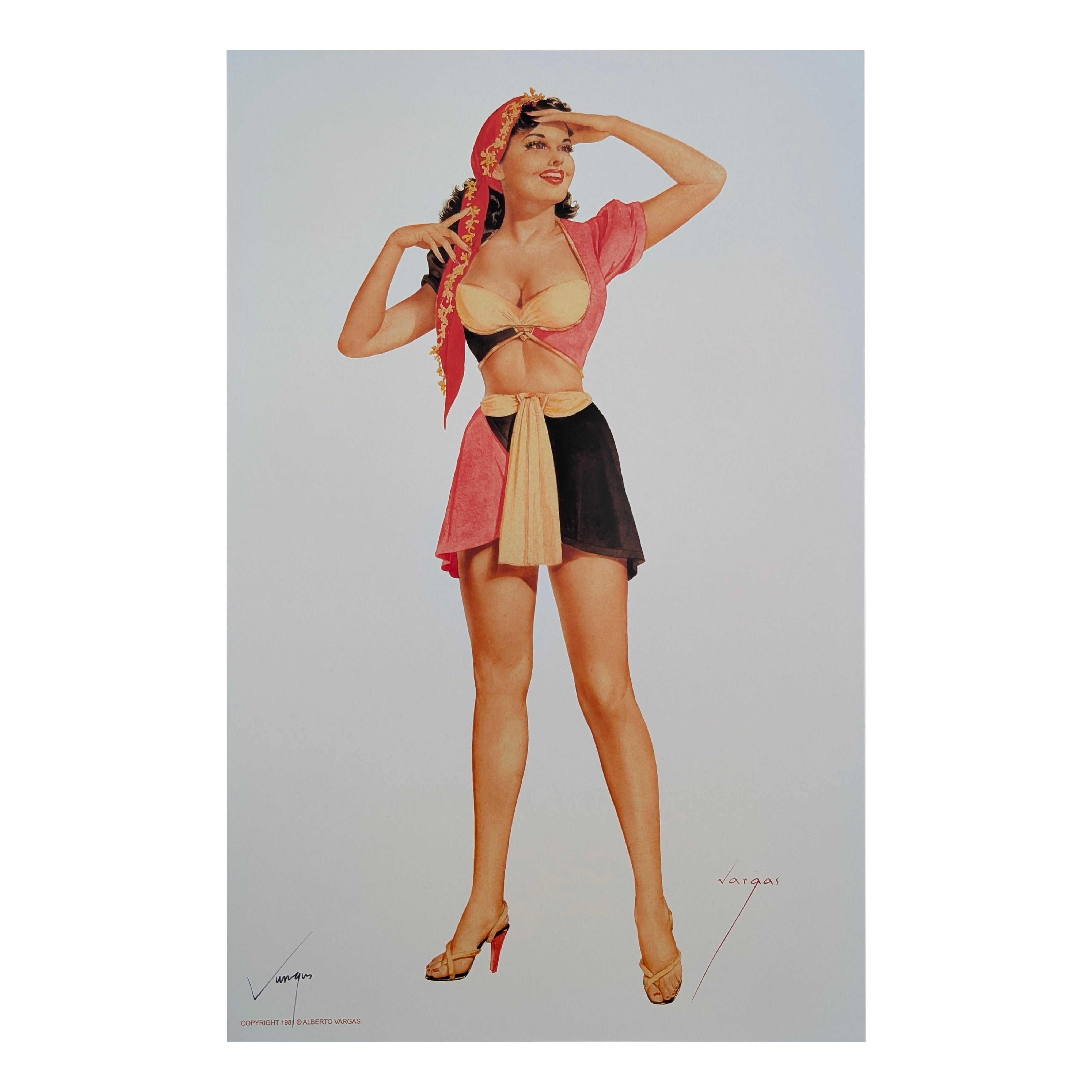 Alberto Vargas Stampa Pin-Up Girl firmata a mano, Pinup, Pin Up, 17x11 in vendita